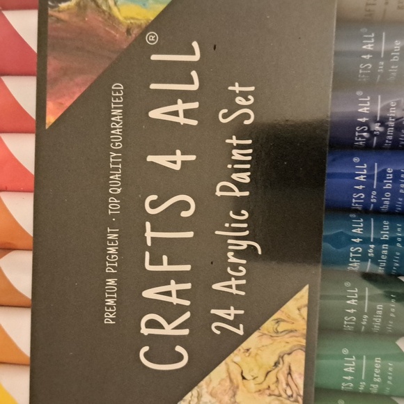 NWT Crafts 4 All Acrylic Paint Set - 24-Pack (12mL) with 3 Brushes for Creative - Picture 5 of 6
